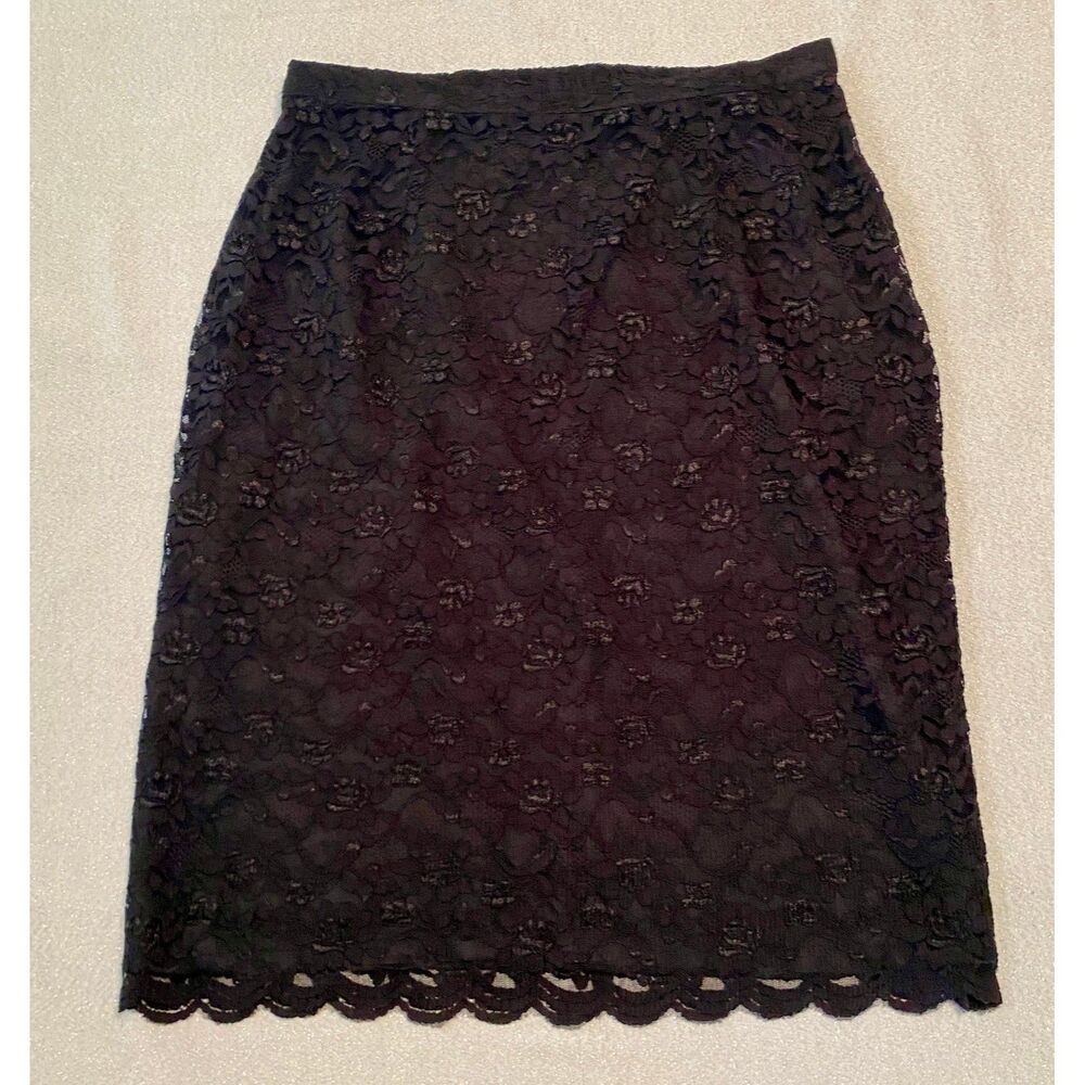 Terry Lewis Classic Luxuries black scalloped skirt